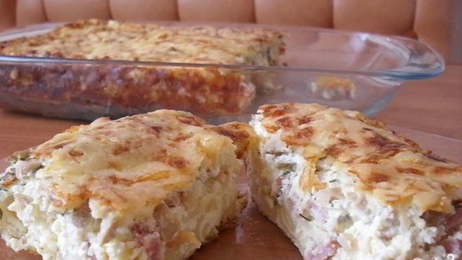 Рецепт Запеканка из макарон и сосисок