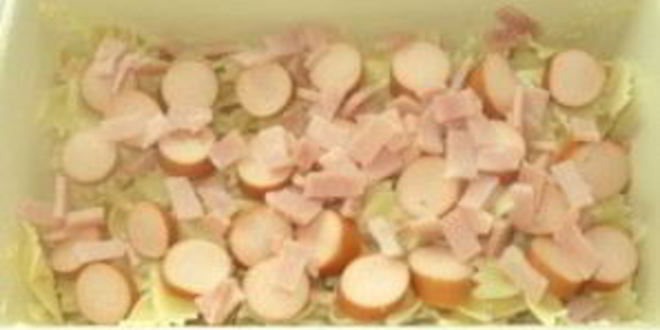 Рецепт запеканка из макарон и сосисок