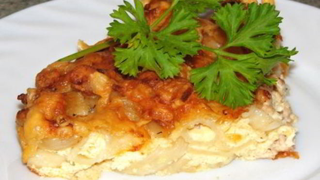 Рецепт Запеканка из макарон с фаршем и копченым сыром в мультиварке