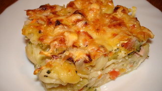 Рецепт Запеканка из макарон с курицей