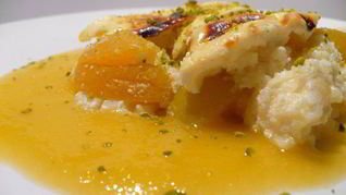 Рецепт Запеканка из манных облачков с абрикосами и фисташками