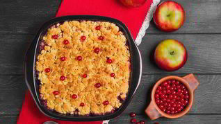 Рецепт Запеканка из овсяных хлопьев с брусникой