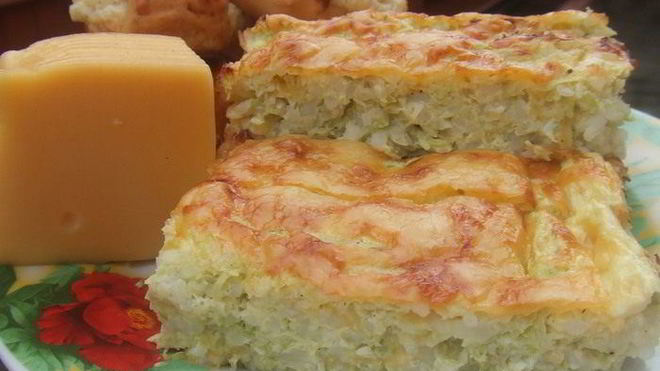 Рецепт Запеканка из риса и кабачков