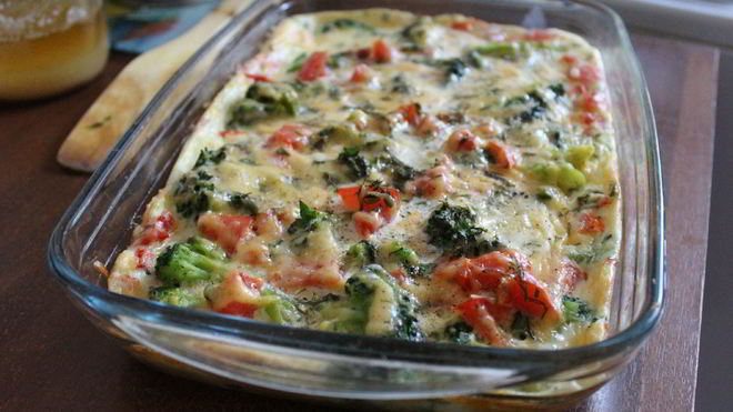 Рецепт Запеканка с брокколи и помидорами
