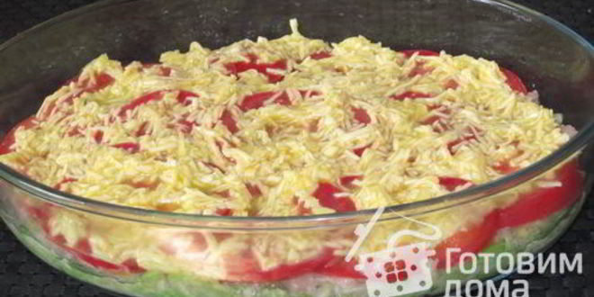 Рецепт запеканка с кабачками, фаршем и рисом