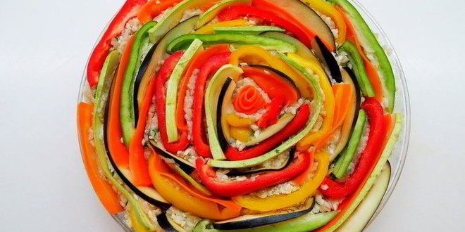 Рецепт запеканка с рисом, фаршем и овощами