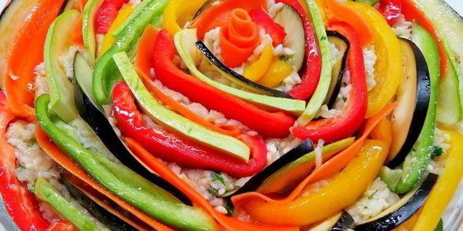 Рецепт запеканка с рисом, фаршем и овощами