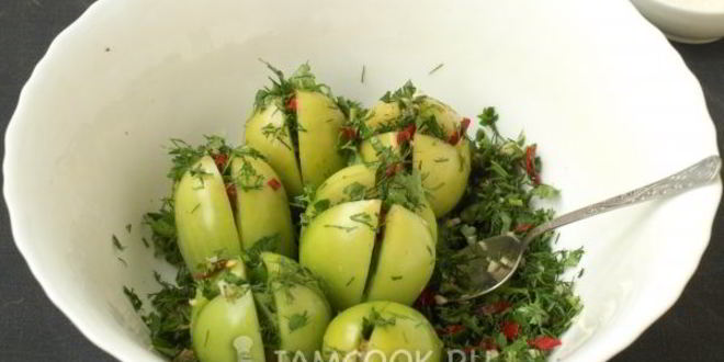 Рецепт фаршированных зеленых помидоров на зиму по-грузински