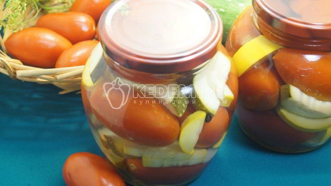 Рецепт Кабачки с помидорами на зиму