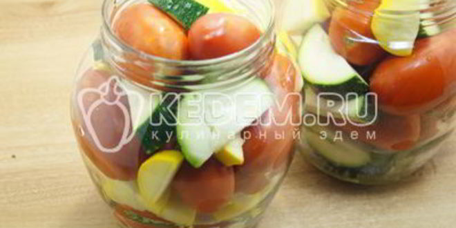 Рецепт кабачки с помидорами на зиму