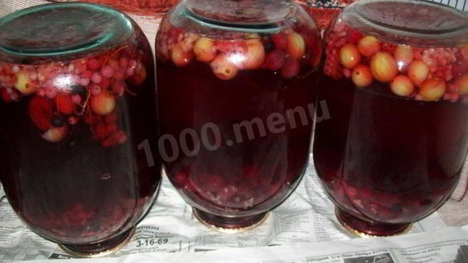 Рецепт Компот ассорти без стерилизации