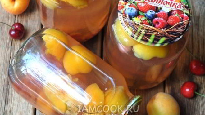 Рецепт Компот из черешни и абрикоса