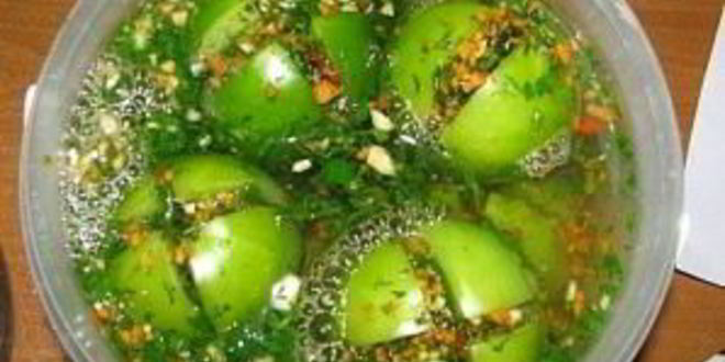 Рецепт квашеные зеленые помидоры