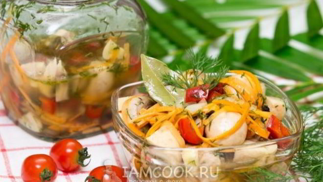 Рецепт Грибы, маринованные с овощами