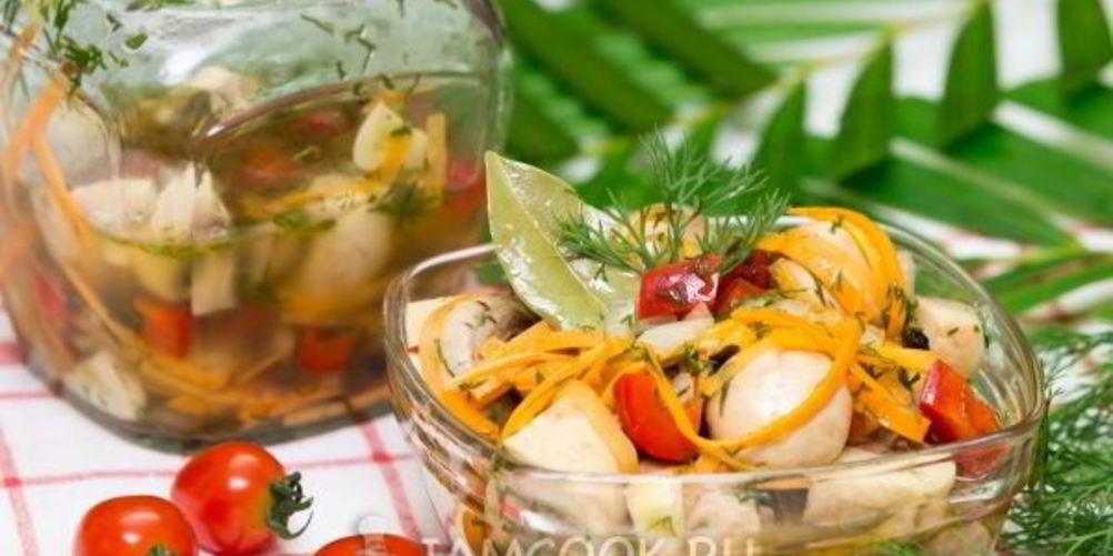 Как приготовить грибы, маринованные с овощами