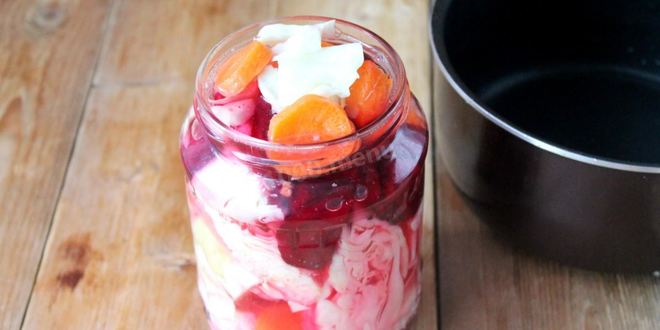 Рецепт маринованная капуста со свеклой на зиму