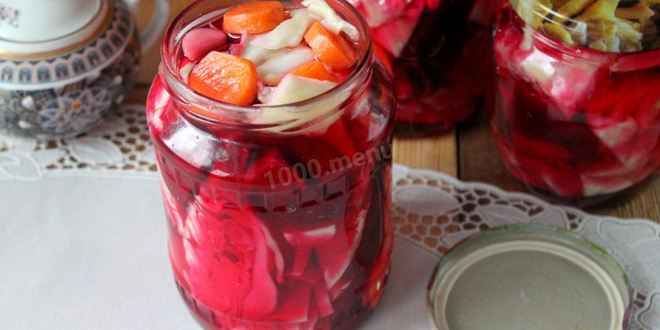 Рецепт маринованная капуста со свеклой на зиму