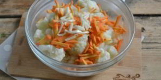 Рецепт маринованная цветная капуста с морковью