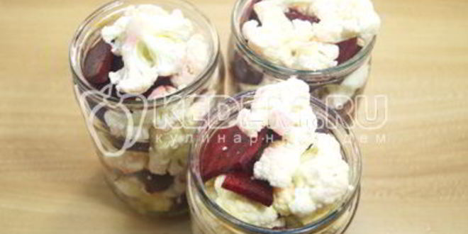 Рецепт маринованная цветная капуста со свеклой