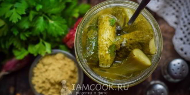 Рецепт маринованные огурцы с горчицей и маслом