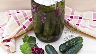 Рецепт Огурцы маринованные с красной смородиной