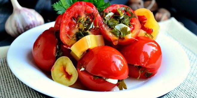 Рецепт острые помидоры маринованные со сладким перцем