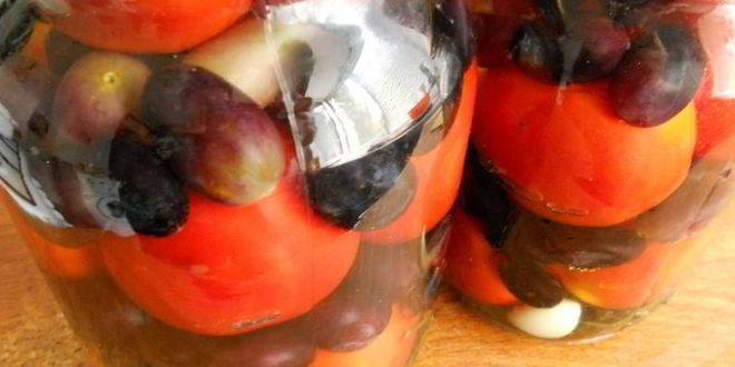 Рецепт помидоры маринованные с виноградом