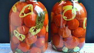Рецепт Помидоры маринованные со сладким перцем и зернами горчицы