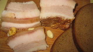 Рецепт Сало в луковой шелухе