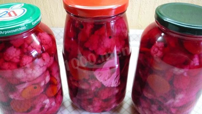 Рецепт Цветная капуста в банках