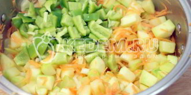 Рецепт тушеные кабачки с овощами на зиму