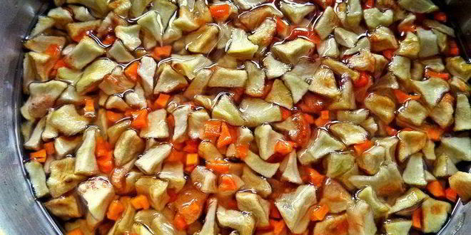 Рецепт бруснично-яблочное варенье с морковью