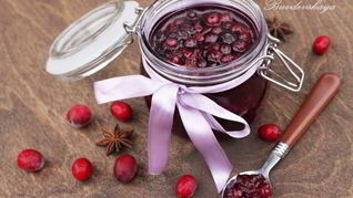 Рецепт Клюквенный конфитюр с апельсинами и корицей