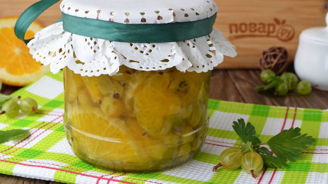 Рецепт Варенье из крыжовника с апельсином на зиму