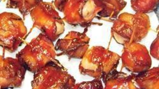 Рецепт Водяные орехи в беконе