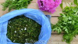 Рецепт Заморозка кинзы на зиму