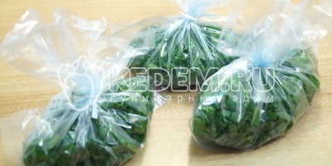 Рецепт заморозка зелени на зиму