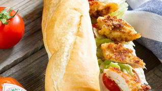 Рецепт Багеты с курицей в панировке из панчетты