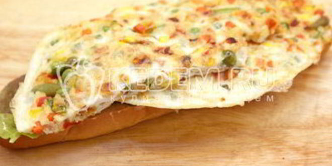 Рецепт бутерброд с овощами и омлетом