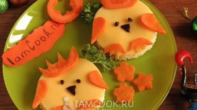 Рецепт Бутерброд сырный детский