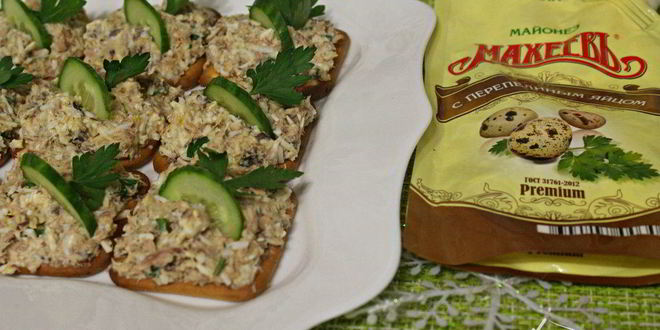 Рецепт бутерброды на крекерах с сардинами