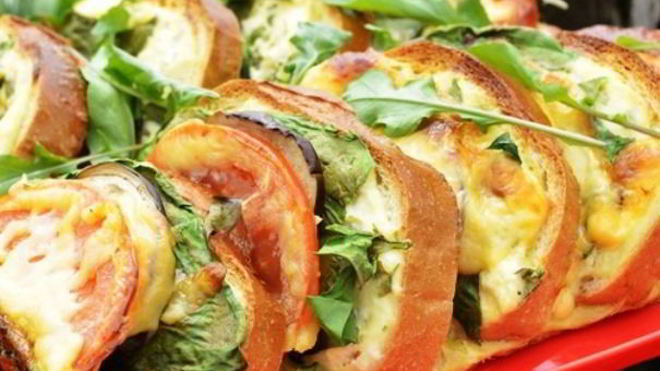 Рецепт Бутерброды с баклажанами и помидором