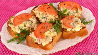 Рецепт Бутерброды с печенью трески и сыром