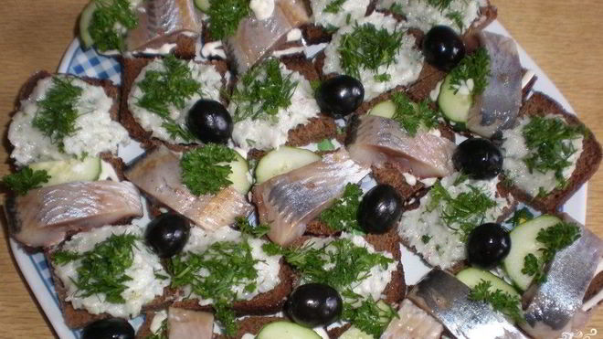 Рецепт Бутерброды с салом