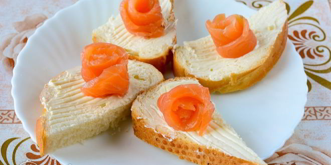 Рецепт бутерброды с семгой и сыром