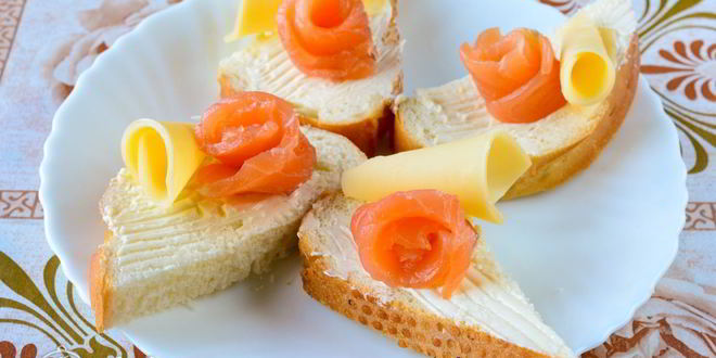Рецепт бутерброды с семгой и сыром