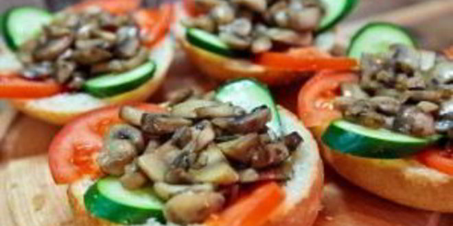 Рецепт бутерброды с шампиньонами и сыром