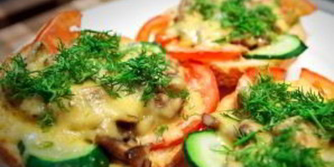 Рецепт бутерброды с шампиньонами и сыром