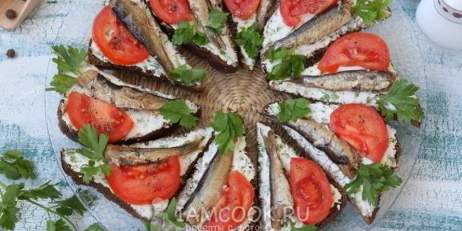 Рецепт бутерброды со шпротами и творожным сыром