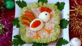 Рецепт Новогодний бутерброд Петушок